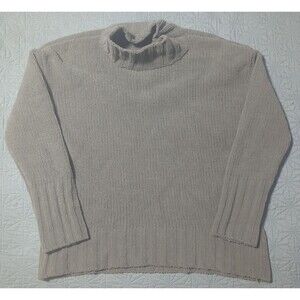 Philosophy Sweater Women Sz Medium High Neck 3/4 Sleeve Sage Green Chunky Soft